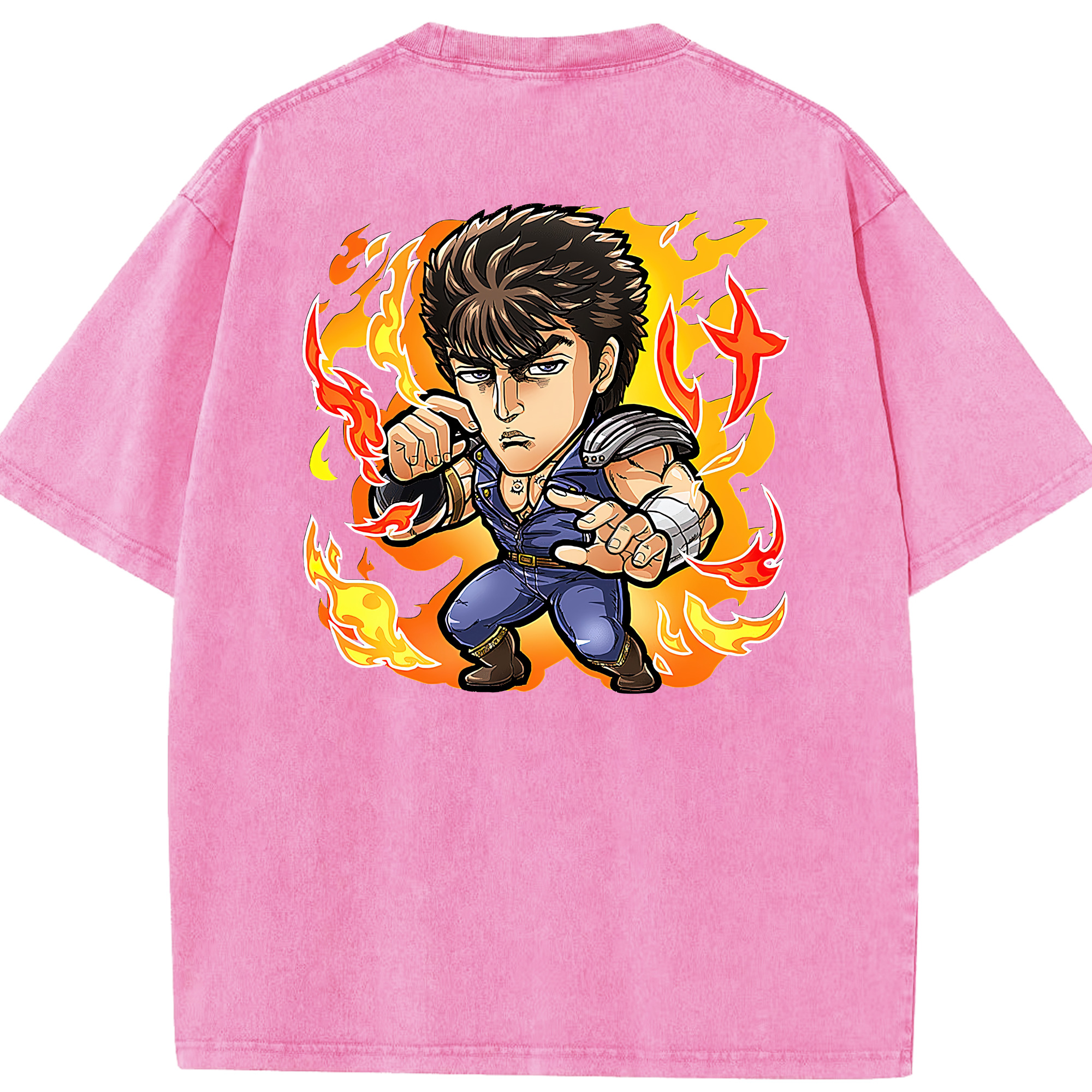 （画像用） 北斗の拳 Fist of the North Star 綿100% ヴィンテージ風 半袖Tシャツ（背面プリント）